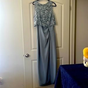 Marina Dress - DIOR blue. Attached lace with beautiful floral print